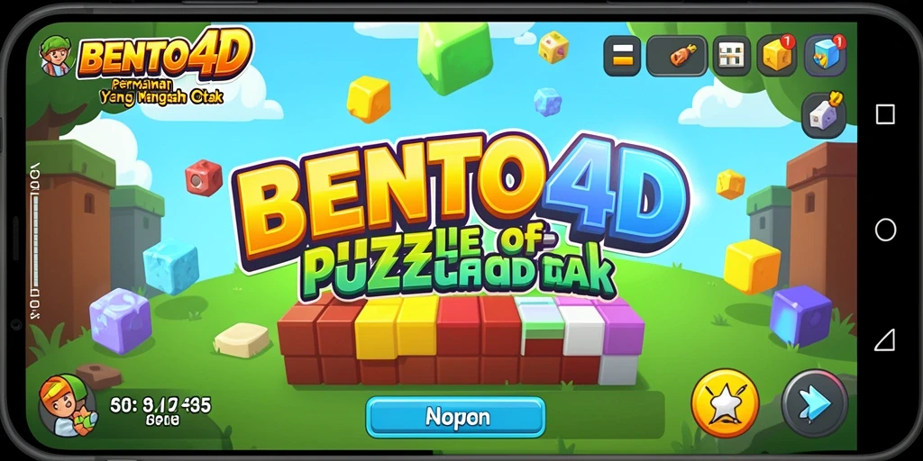 Tampilan gameplay BENTO4D dengan teka-teki yang menarik.