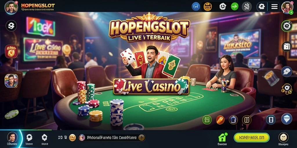 Tampilan gameplay HOPENGSLOT yang menegangkan dalam sesi Live Casino.