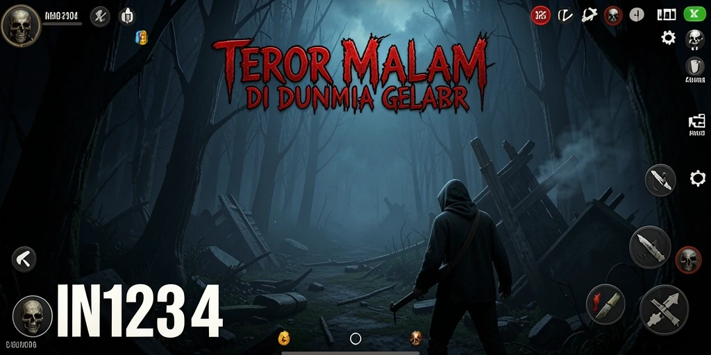 Tangkapan layar gameplay IN1234 menampilkan suasana mencekam dan penuh ketegangan.