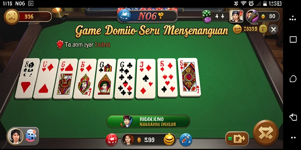 Tangkapan layar utama N06 menampilkan gameplay seru bermain domino.