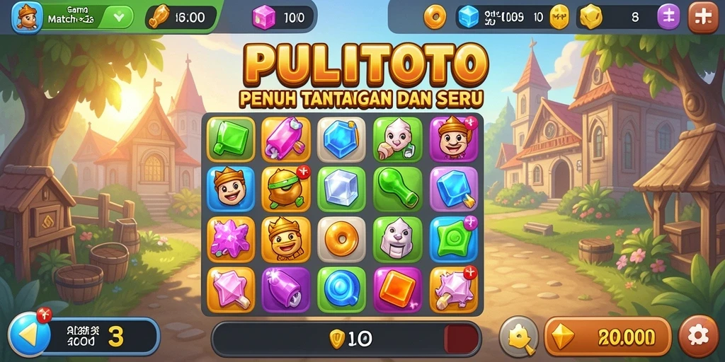 Gameplay seru PULITOTO dengan kombinasi batu permata.