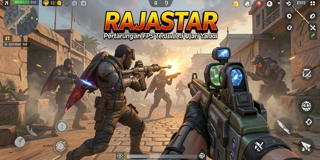 Tangkapan layar menunjukkan aksi menegangkan dalam gameplay RAJASTAR.