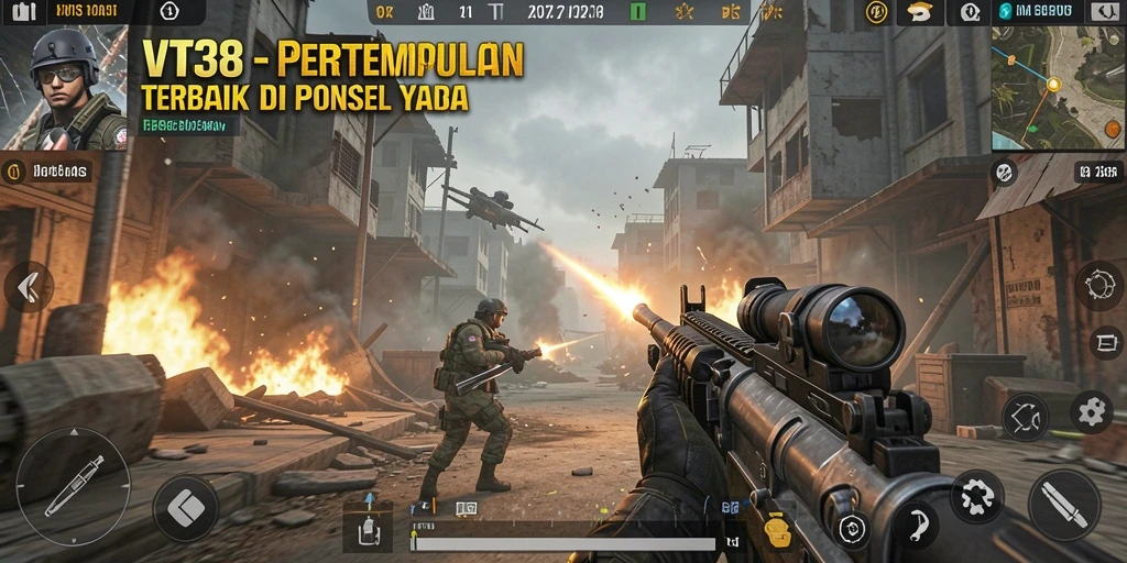 Gameplay mendebarkan dalam pertempuran FPS